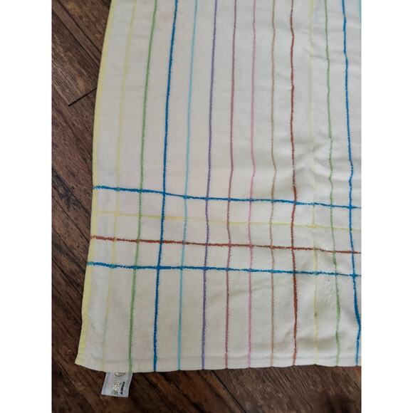 Lot 2 Vintage Jaime Bath TOWELS MCM Red White Stripped Cotton USA - Picture 8 of 11